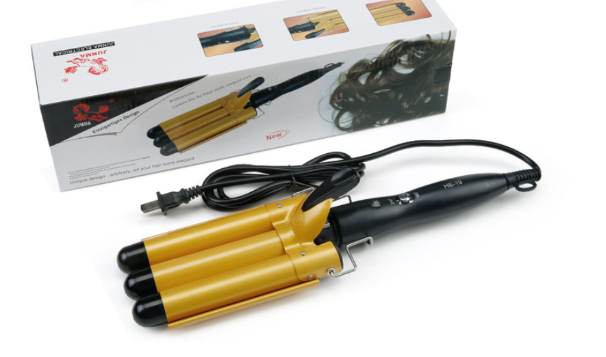 Pferd Pferd ER-19 Ei Roll Bar Nudel Kopf Drei Rohre Curlers Wasser Welligkeit Kleine Lockige Haar Klebt Große volumen Dauerwelle Zangen